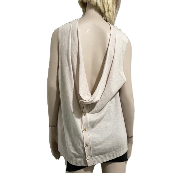 NWT Alexander McQueen Pale Pink Cashmere Cowl Neck Halter Back Sweater Size M - Picture 1 of 16